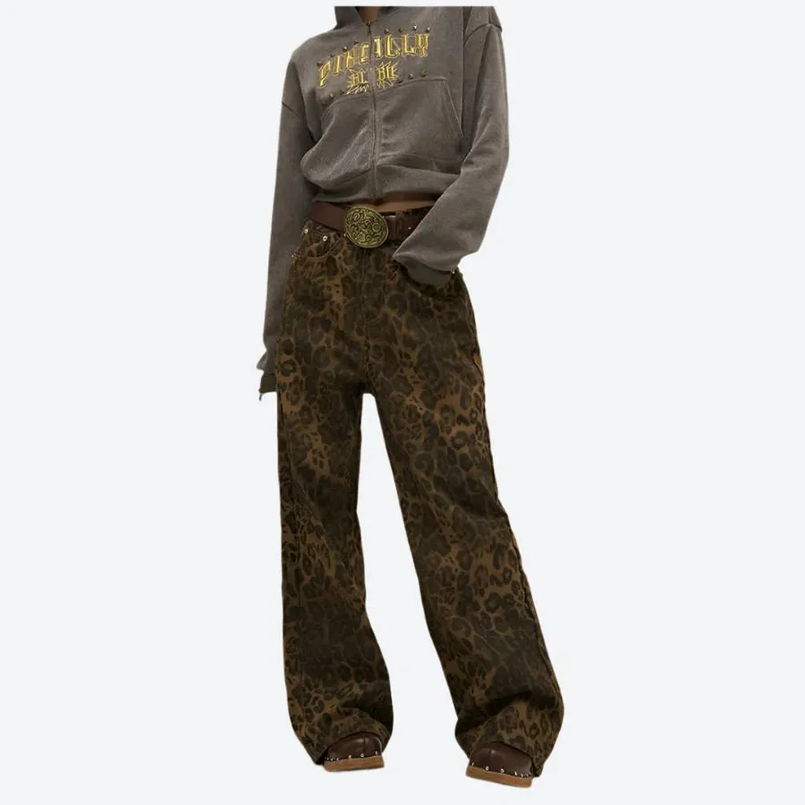 Wide-Leg Printed Casual Lounge Pants