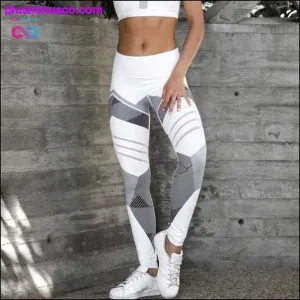 Women Workout Striped High Waist Tights Sports Leggings