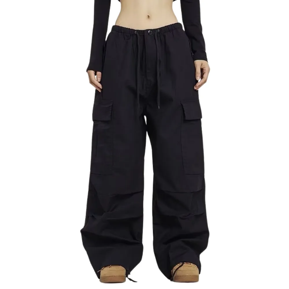 Women's Loose Solid Color Cargo Pants