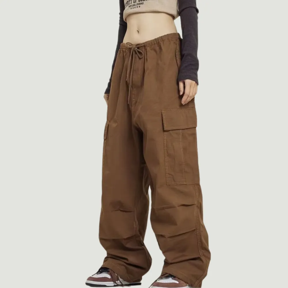 Women's Loose Solid Color Cargo Pants
