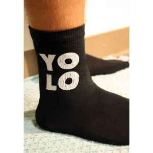 YOLO - You Only Live Once Custom Printed Cotton Crew Socks