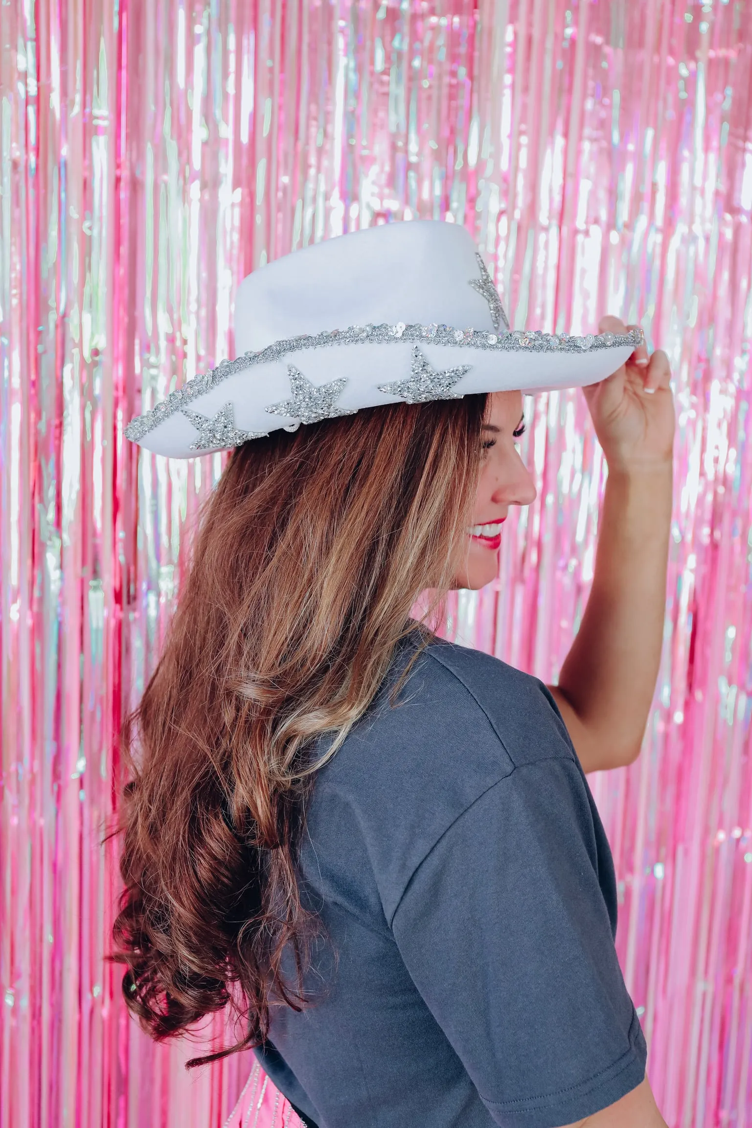 You're A Star Sequin Cowgirl Hat - White